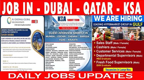 Urgently Requirement For Reputed Company In Dubai Gulf Job Vacancy