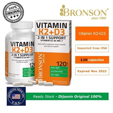 Jual D VITAMIN BRONSON VITAMIN K2 D3 120 CAPSULES ORIGINAL