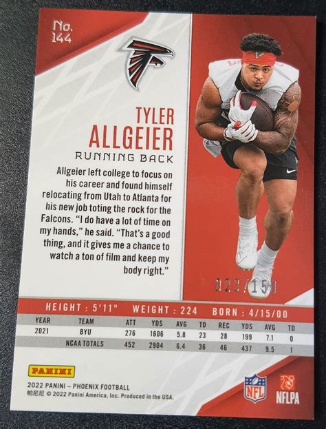 Tyler Allgeier Phoenix Football Atlanta Falcons Red Lazer