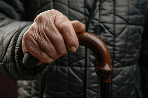 Premium Photo The Hands Of An Elderly Man Using A Cane