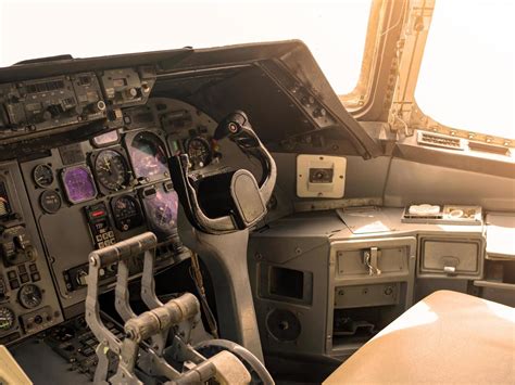 Aircraft Flight Control Switch Panel Inside The Cockpit Stock