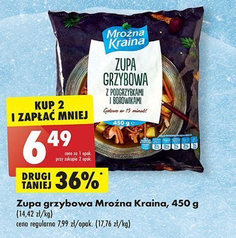 Promocja Zupa grzybowa z podgrzybkami i borowikami mroźna kraina w