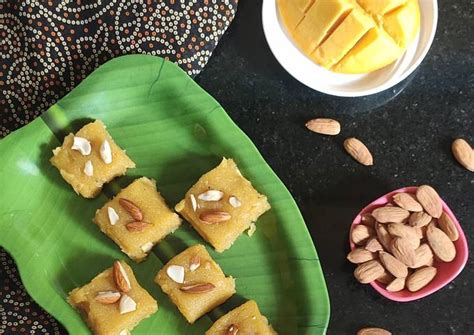 Mango Coconut Burfi Recipe By Bhuvana Gopa Cookpad