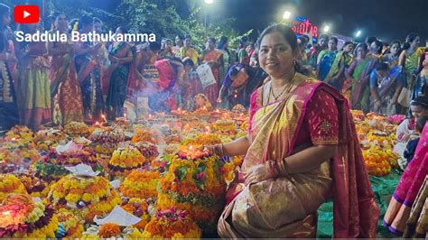 Saddula Bathukamma Features Bathukamma Festival Telangana Garba Vlog Youtube