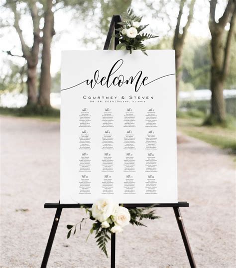 Seating Chart Poster, Wedding Seating Chart Sign, Find Your Seat Sign ...