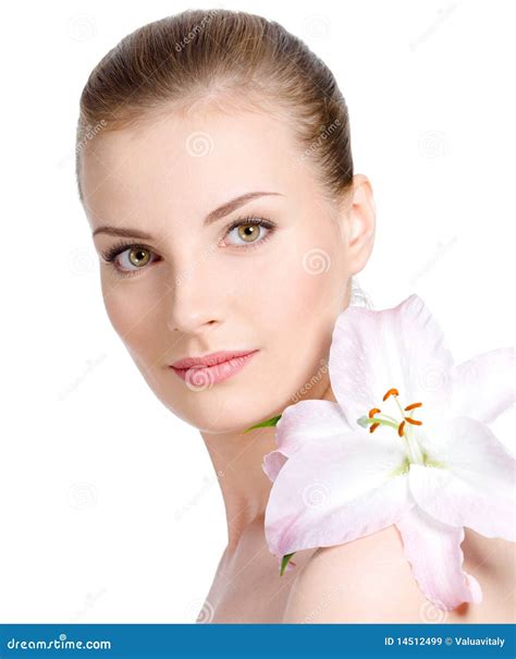 Woman With Flower With Attractive Look Stock Image Image Of Female Naked
