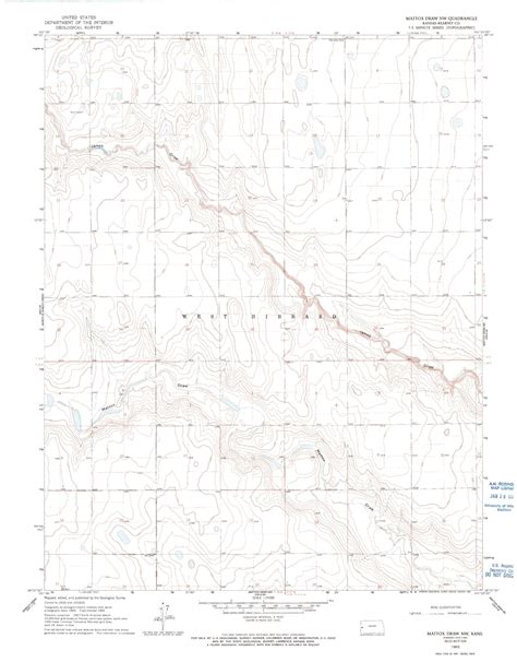 Classic Usgs Mattox Draw Nw Kansas 75x75 Topo Map Mytopo Map Store