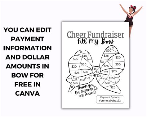 Fill My Bow Cheer Fundraiser Printable Cheerleading Team Fundraising