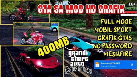 RILIS GTA SA LITE HD GRAFIK Mod Moge Dan Mobil Sport No Password