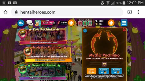 Current Mythic Pachinko Girl Selection Bug Reporting Hentai Heroes