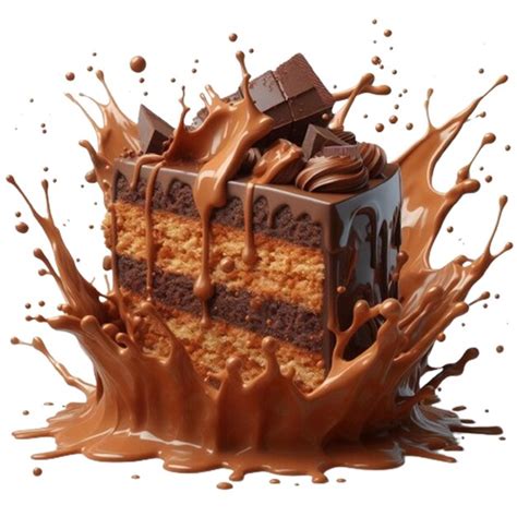 Premium PSD | Chocolate cake splash