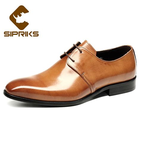 SIPRIKS mens light brown dress shoes black leather derby shoes elegant ...