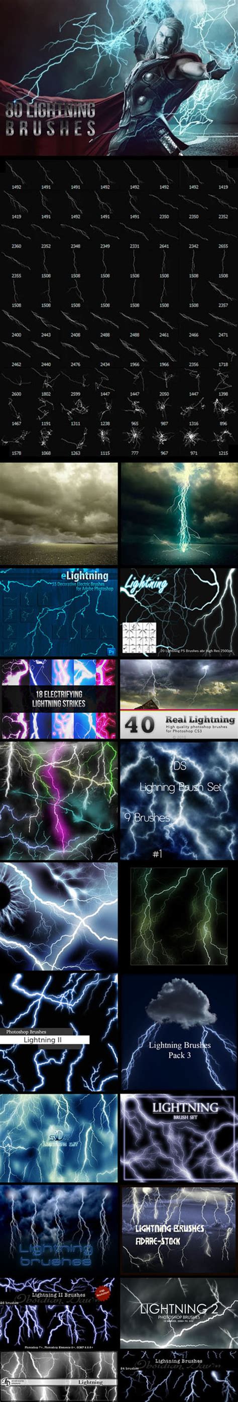 Ultimate Collection Of Lightning Brushes For Photoshop