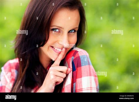 Portrait Of A Beautiful Brunette Woman Stock Photo Alamy