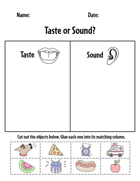 Sense Of Taste Worksheets For Preschool ⋆ The Hollydog Blog Senses