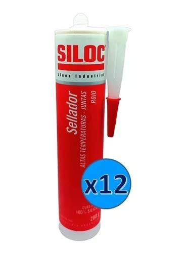 Silicona 100 Acética Siloc Rojo Alta Temperatura 280g X 12u