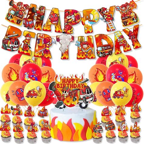 Buy Birthday Party Decorations Fire Truck Birthday Balloons Fireman