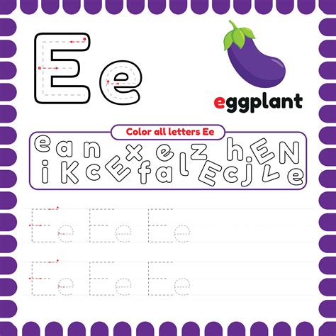 Alphabet Tracing Worksheet With Letters Writing Practice Letter E