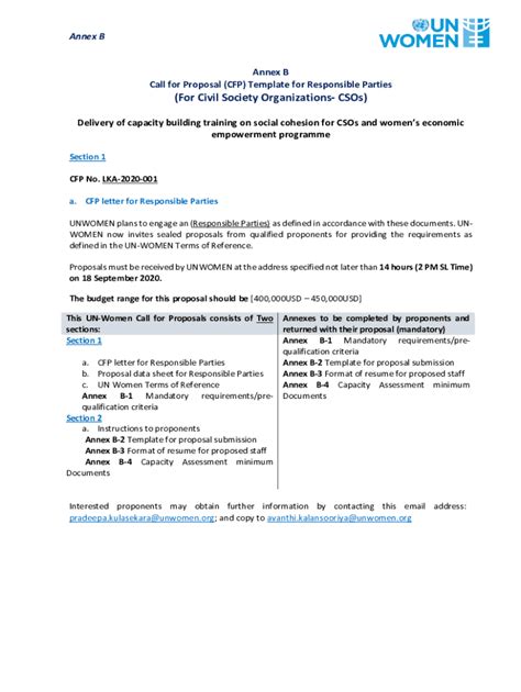 Fillable Online Call For Proposal CFP UNDP Moldova Fax Email Print