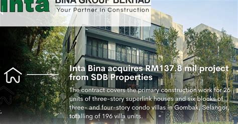 Property News Inta Bina Acquires Rm Mil Project From Sdb