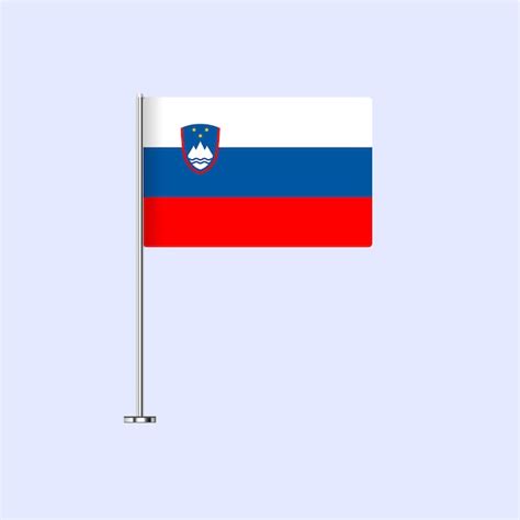 Premium Vector Isolated Slovenia Table Flag On Pole Slovenian Flag