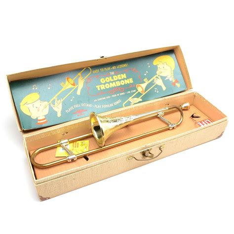 1950s Emenee The Golden Trombone Musical Toy Ebth