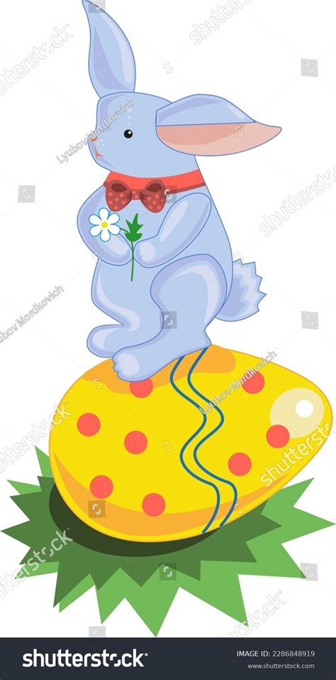 Easter Bunny Sitting On Egg Stock Vector Royalty Free