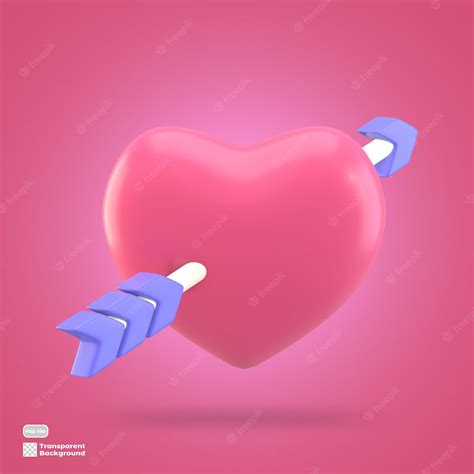 Premium Psd Heart Arrow 3d Render