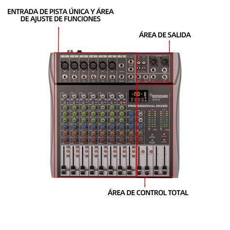 GOCHANMI MEZCLADORA GTX8 DE AUDIO PROFESIONAL 8 CANALES BLUETOOTH USB