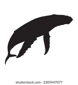 Whale Silhouette Vector Black Color On Stock Vector (Royalty Free ...