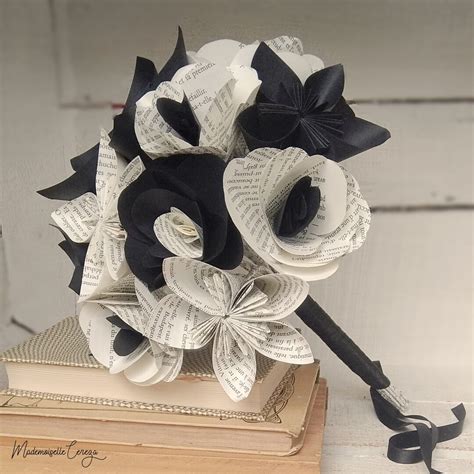 Original Origami Bridal Bouquet Black White Crazy Love Paper Bouquet Original Bouquet Wedding