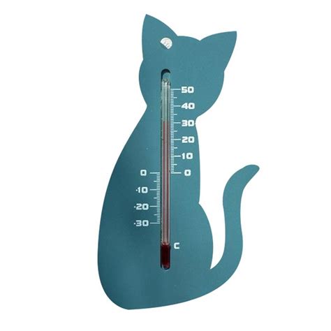 Thermométre mural extérieur en plastique Chat gris H 15 X 9 5 X 0 3