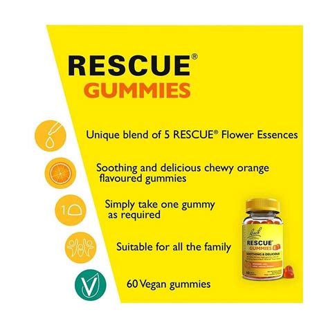 Bach Rescue Remedy Orange Gummies For A Serene Sleep 60 Vegan Gummies