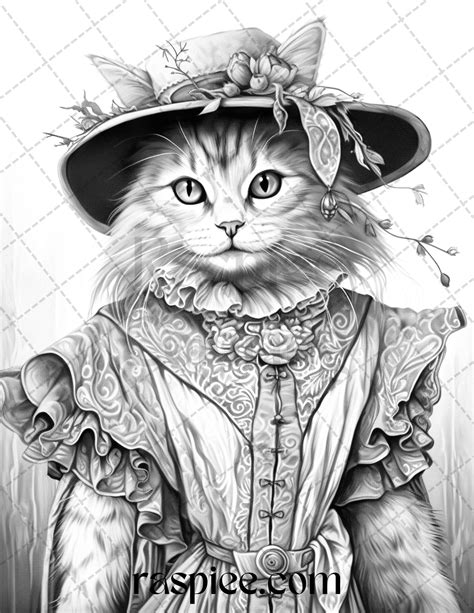 40 Halloween Witch Cat Grayscale Coloring Pages Printable For Adults