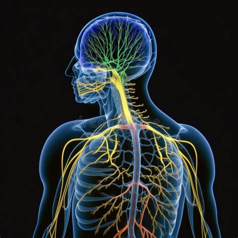 A Schematic Image Of The Human Nervous System Featuring The Brain