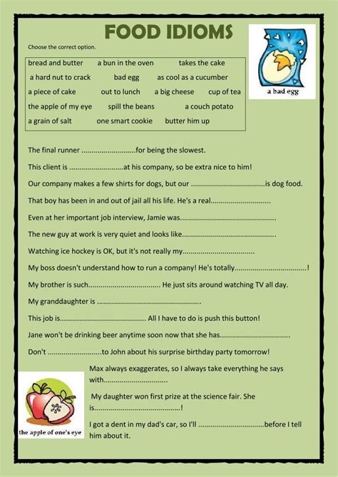 550713 Food Idioms Killbill007 Liveworksheets