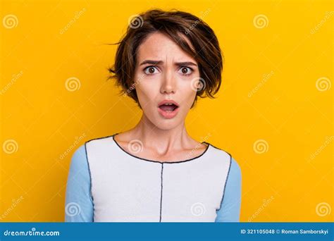 Photo Of Impressed Shocked Woman Wear Top Open Mouth Feeling Scared