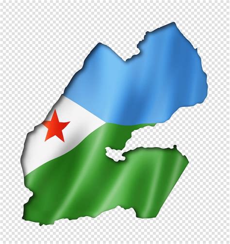 Premium PSD | Djibouti flag map