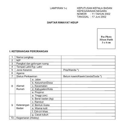 Detail Contoh Cv Pns Koleksi Nomer