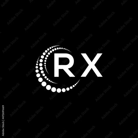 Rx Letter Logo Design On Black Backgroundrx Creative Initials Letter