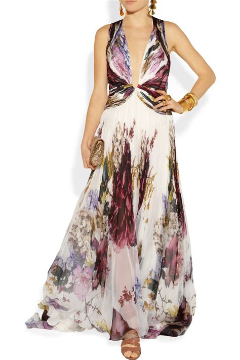 Roberto Cavalli Printed Silk Chiffon Gown NET A PORTER