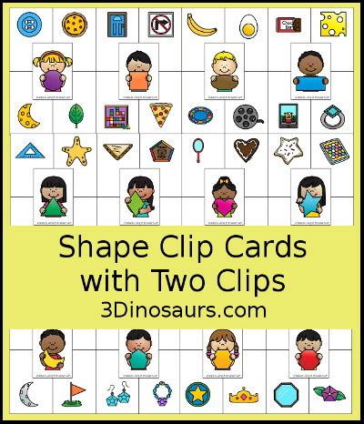 dinosaurs shape clip cards clip  shapes