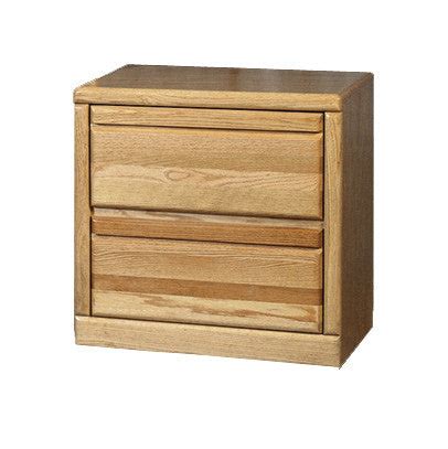 Contemporary 2 Drawer Oak Nightstand | Oak For Less®– Oak For Less® Furniture