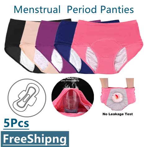 5 Pcspack Menstrual Period Panties Women Leak Proof Cotton Comfort