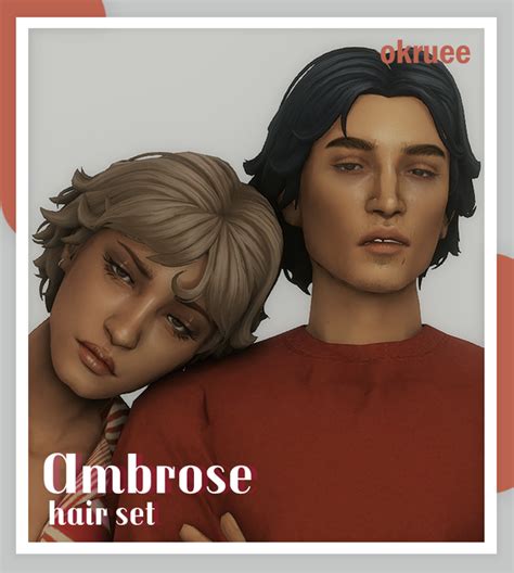 Ambrose Hair Okruee Sims 4 Hair Male Sims Sims 4