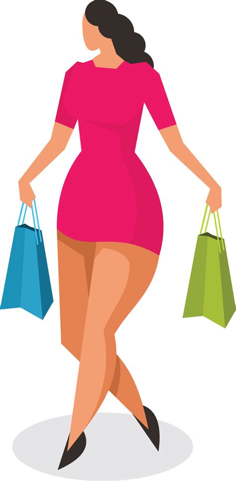 Image Of A Woman Carrying Shopping Bags Vector Art At Vecteezy