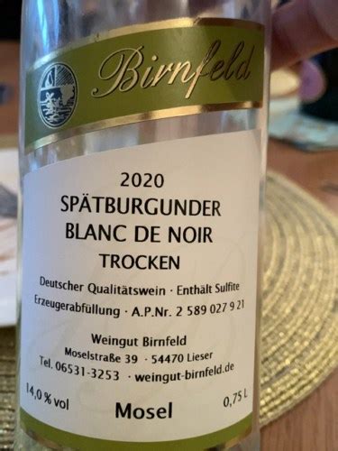 Weingut Birnfeld Sp Tburgunder Blanc De Noir Trocken Vivino Us