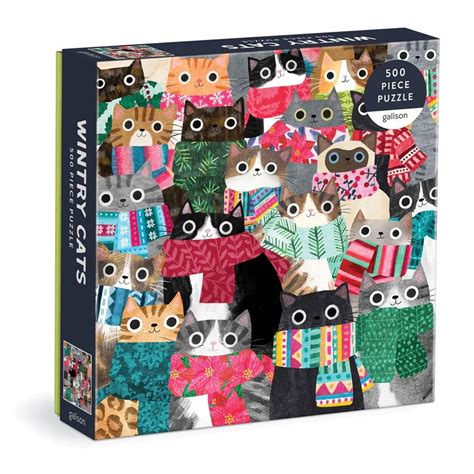 Galison Wintry Cats 500 Piece Jigsaw Puzzle