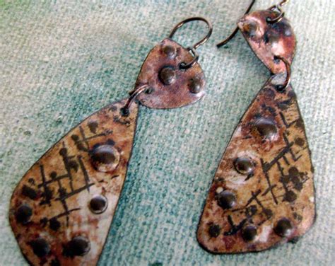 Shifting Desert Sands Upcycled Tin Earrings By Anvil Artifacts Etsy