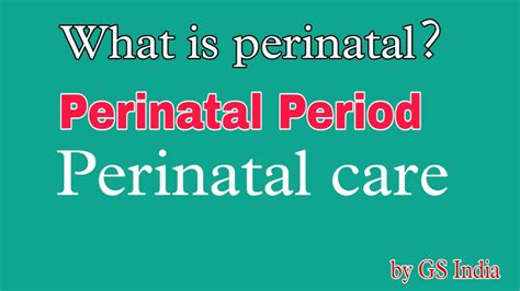 What Is Perinatal — Gs India Nursing Academy